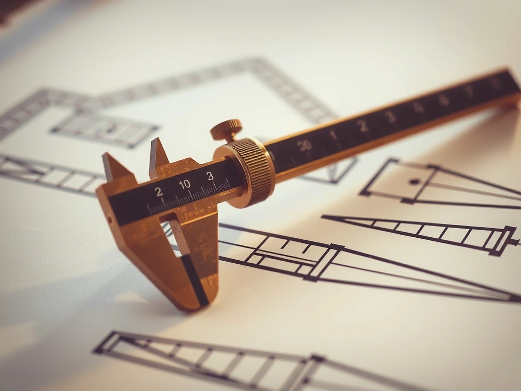 Architectural precision tools on a blueprint