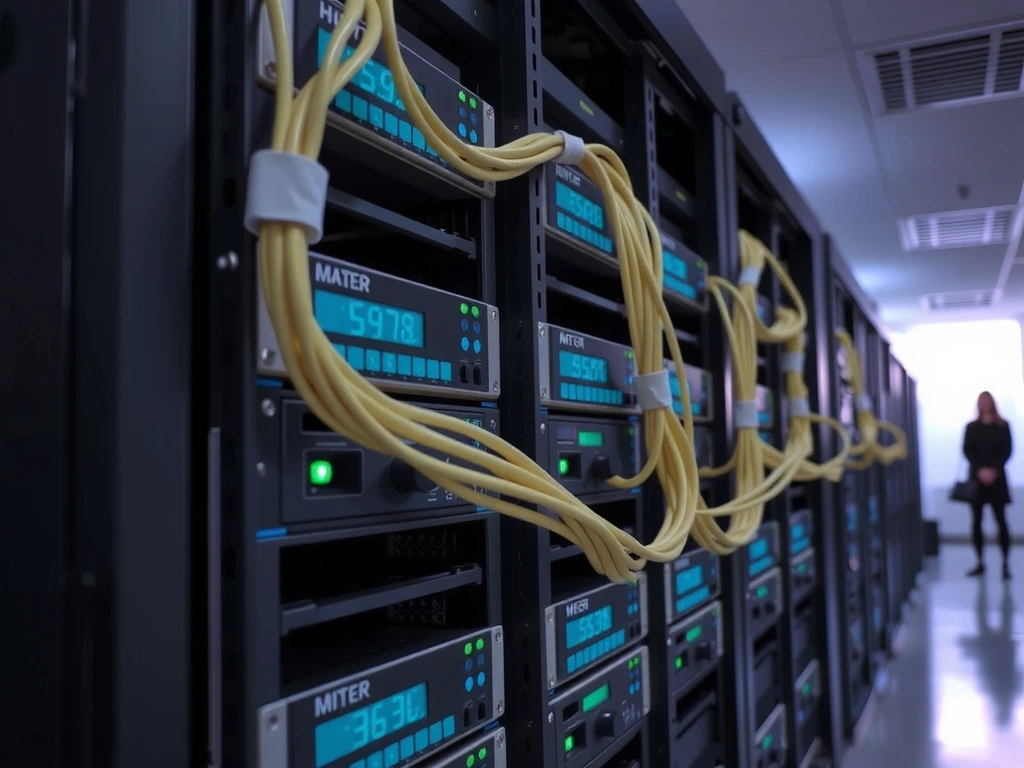 Visual metaphor for secure data handling and server infrastructure.