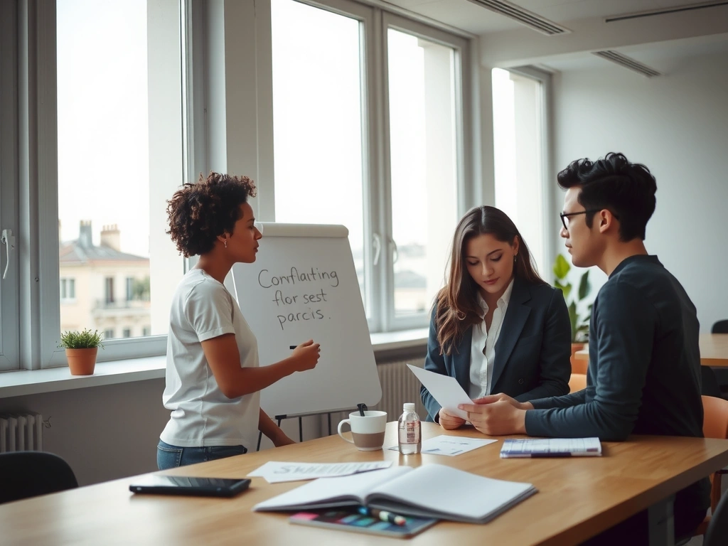 A team collaborating on a strategy session